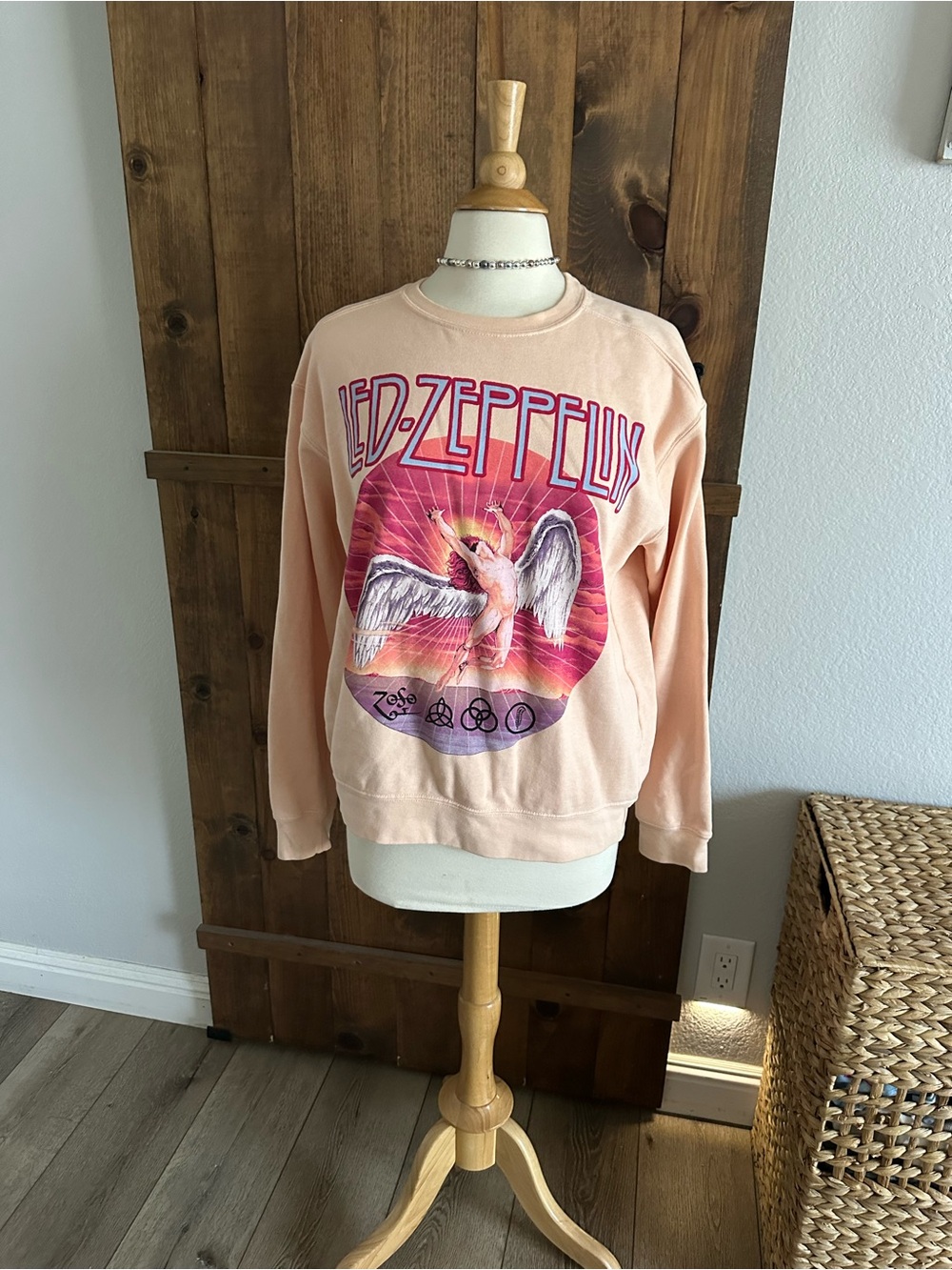 Led Zeppelin Pink Graphic Sweatshirt